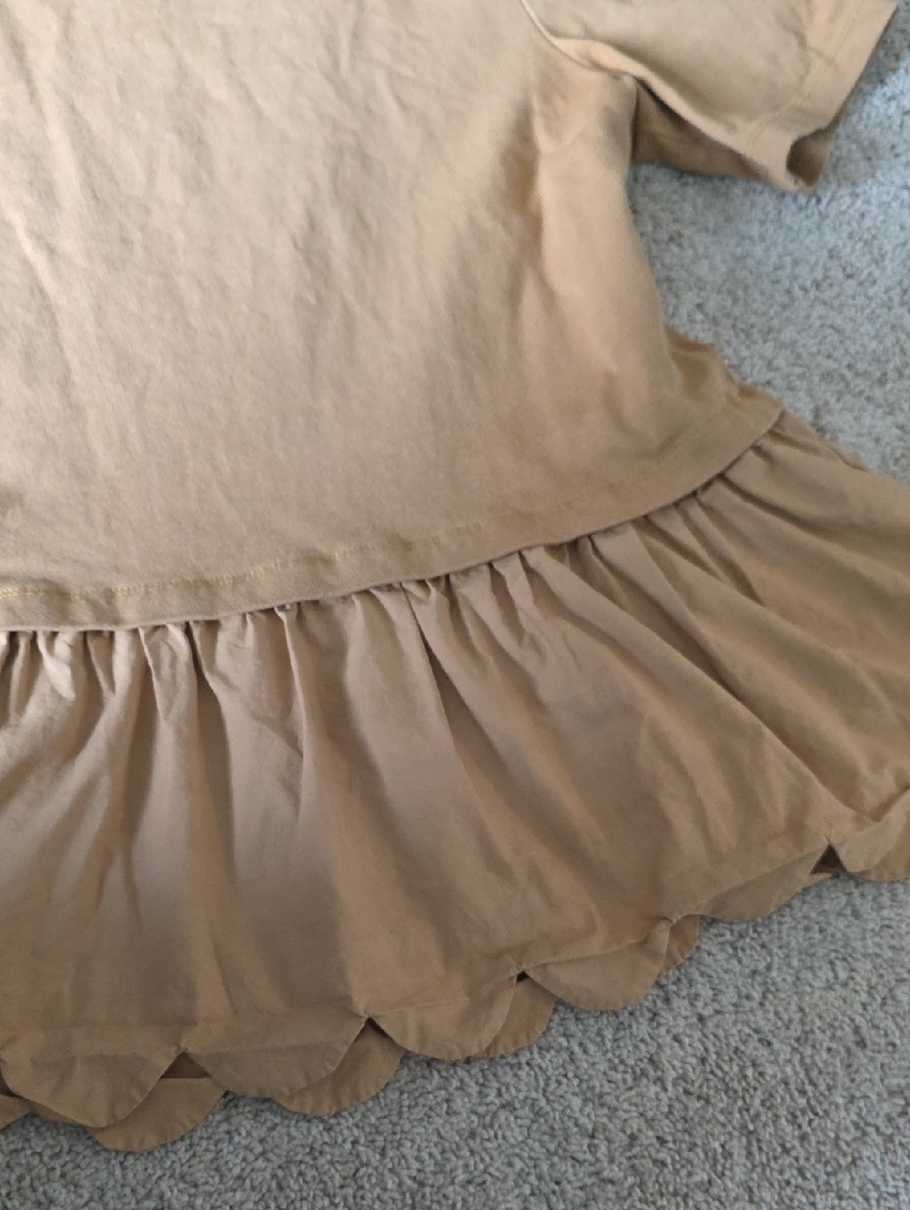Camel Color Peplum Tee Shirt - Picture 2 of 5